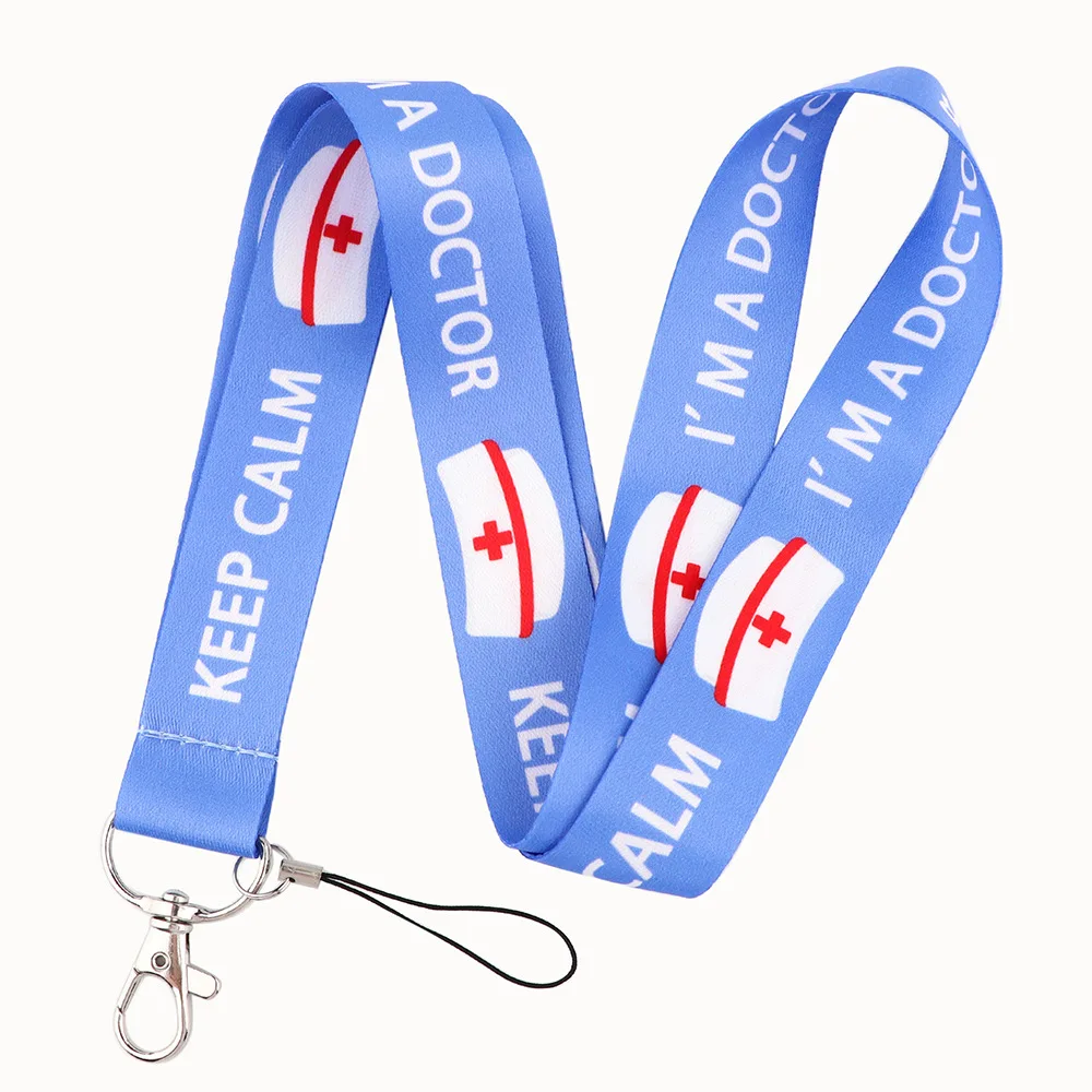 Medical Doctor Nurse Cap Cartoon Lanyard Neck Straps Keychains Holder Key Rings for Keys Badge Phone Charms Keycord Jewelry Gift images - 6