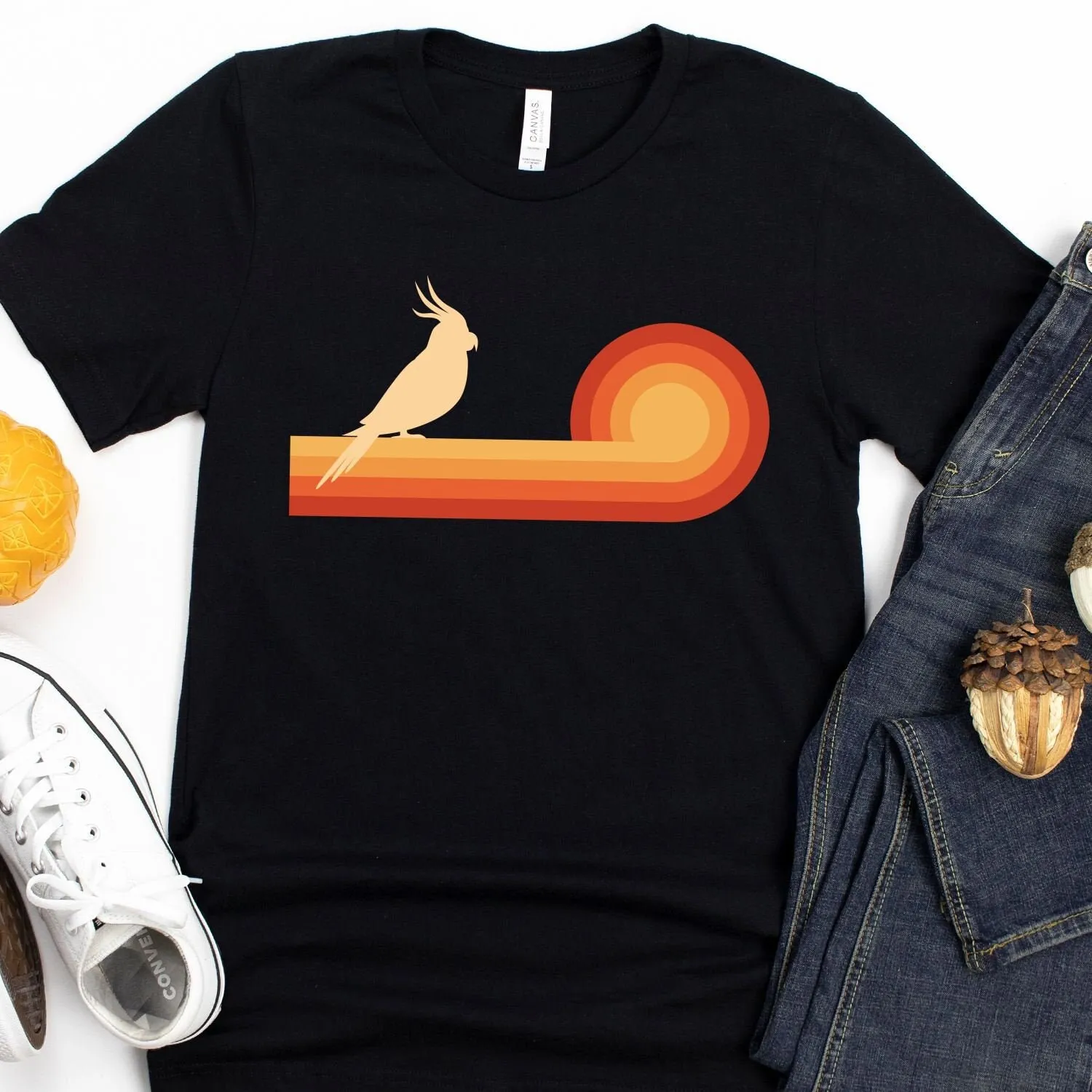 Футболка в стиле ретро Cockatiel Sunset Vibe Vintage Lover Birb Bird Cool s