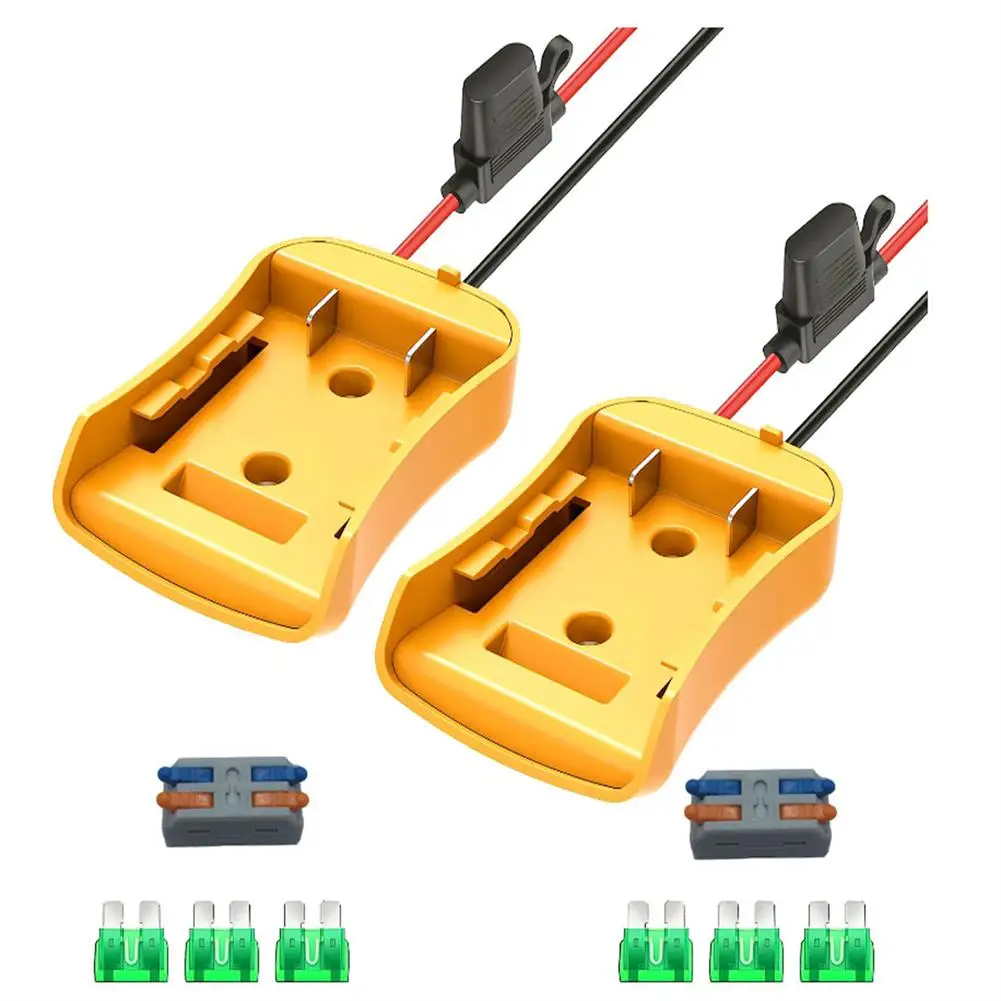 2pcs Power Adapter Power Battery Converter Kit With Fuses Wire Terminals Compatible For 20v Battery Adapter Power Connecter