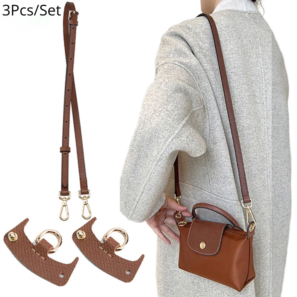 Accessori Per La Trasformazione Della Borsa Da 3 Pezzi Per Cinturini Per Mini Borsa Longchamp Conversione A Tracolla In Vera Pelle Senza Perforazione