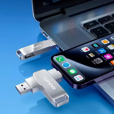 Lenovo 64TB 3.0 USB-накопитель Металлический высокоскоростной флэш-накопитель 16 ТБ 2 ТБ Водонепроницаемый USB-накопитель Type-C для компьютерных устройств