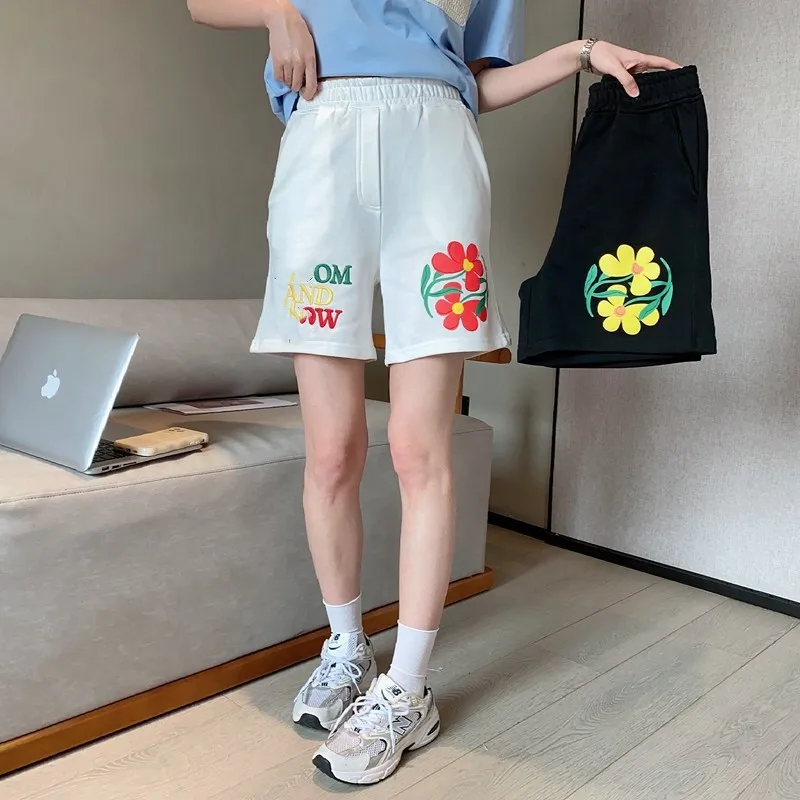 

Cotton Shorts Pants Summer Floral Print Loose Casual Lady Capris Clothes