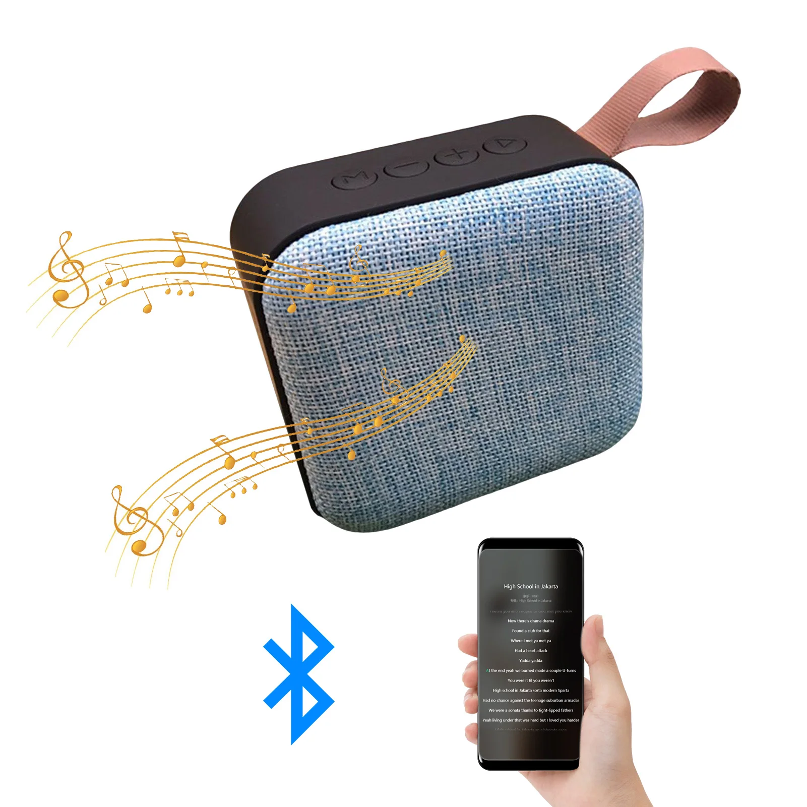 

Wireless Speaker Small Fabric Pattern Subwoofer Music Player Speaker With Long-lasting Playtime For Outdoor Camping Picnic Beach