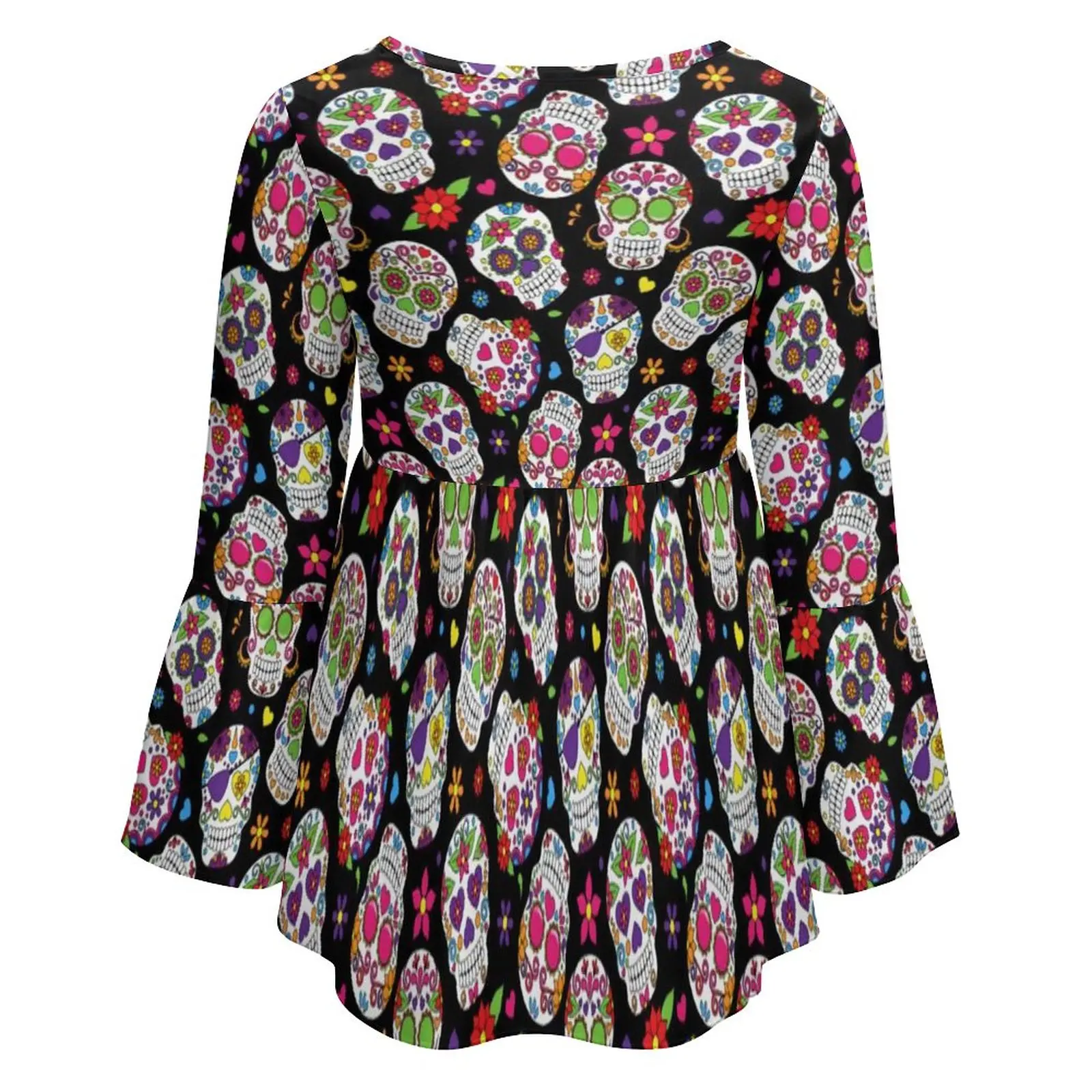 Футболка мексиканский сахарный череп красочные черепа цветочный принт уличная