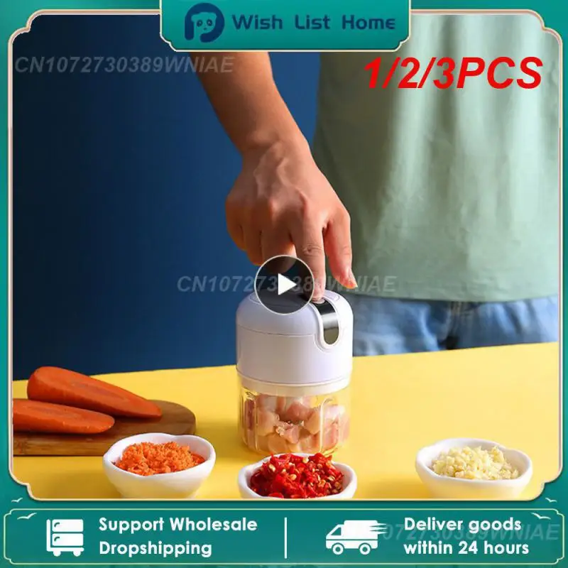 

1/2/3PCS 250mL Mini Electric Garlic Masher Chopper Cutter Ginger Masher Machine for Kitchen Food Crusher Chili Vegetable USB