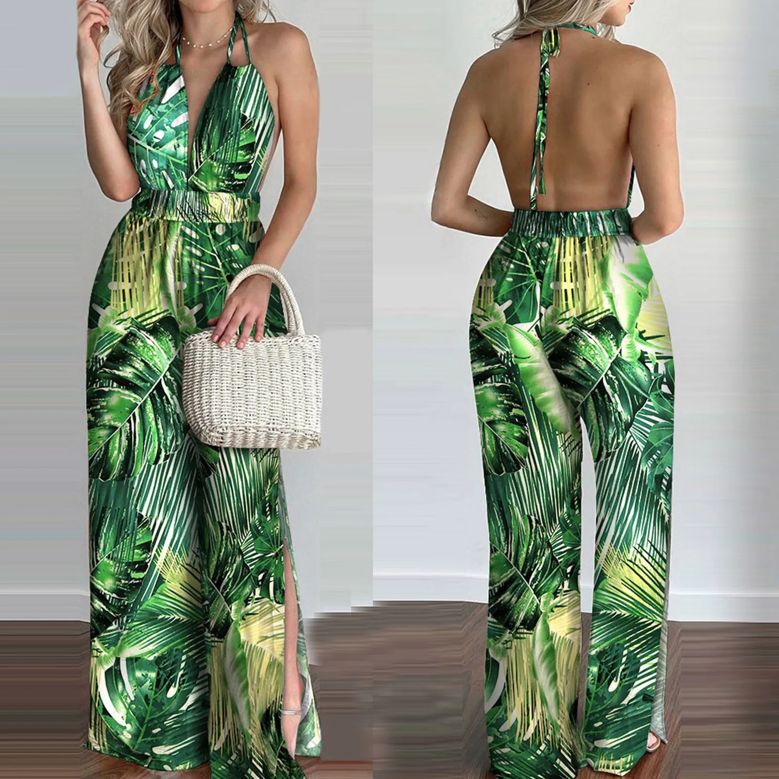 

Women Summer Casual Romper V Neck Floral Jumpsuits for Women Romper Dress Women Formal Halter Neck Jumpsuits for Women