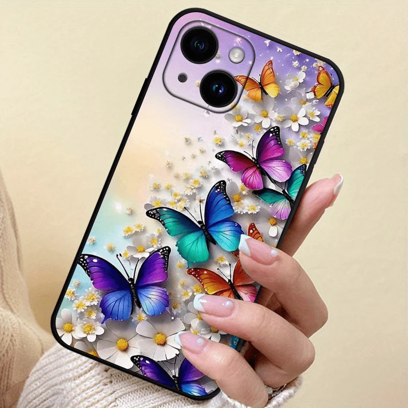 Фото Чехол для телефона Butterfly из ТПУ, подходит для iPhone 17 16 15 14 13 12 11 Pro/Max/Plus, противоударный и устойчивый к падениям. №5