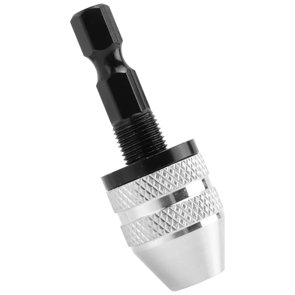 Серебристый + черный 6 мм БЕСКЛЮЧЕВОЙ сверлильный патрон быстросменный адаптер