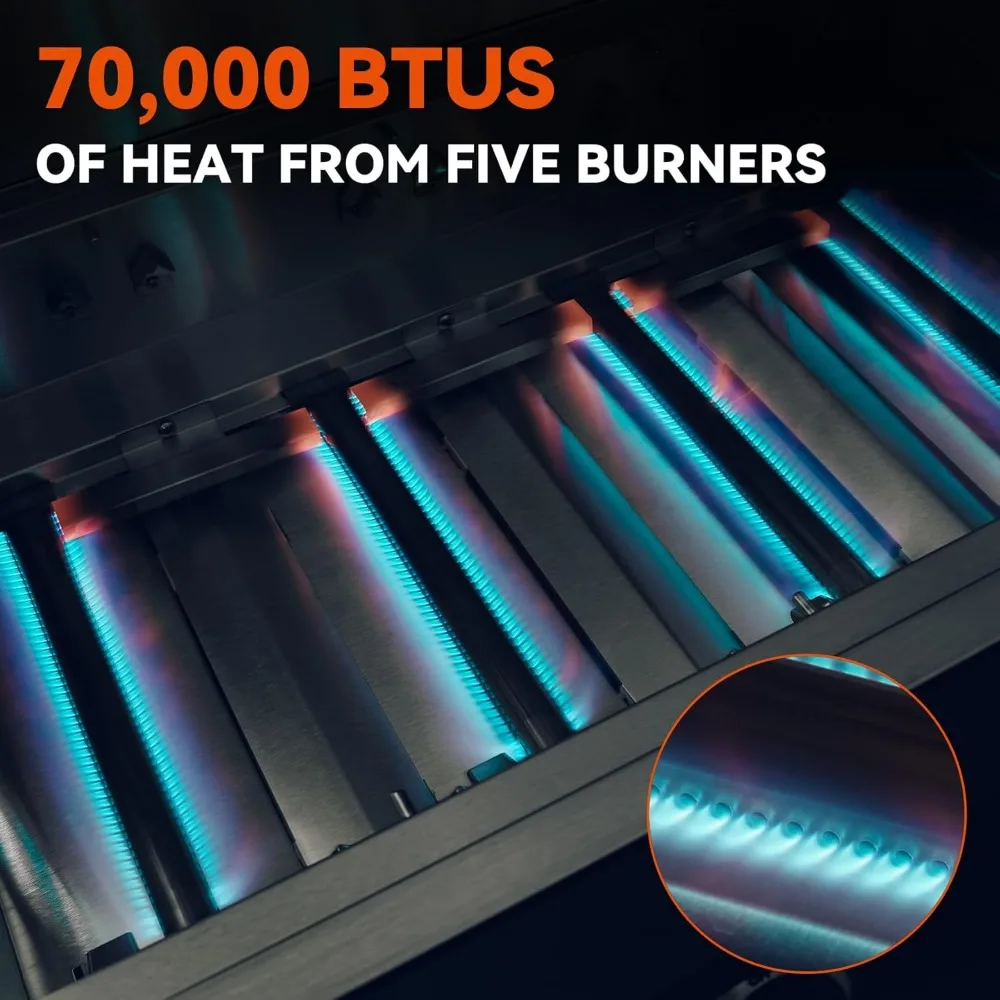 Гриль-барбекю на открытом воздухе из нержавеющей стали головка с 5 конфорками