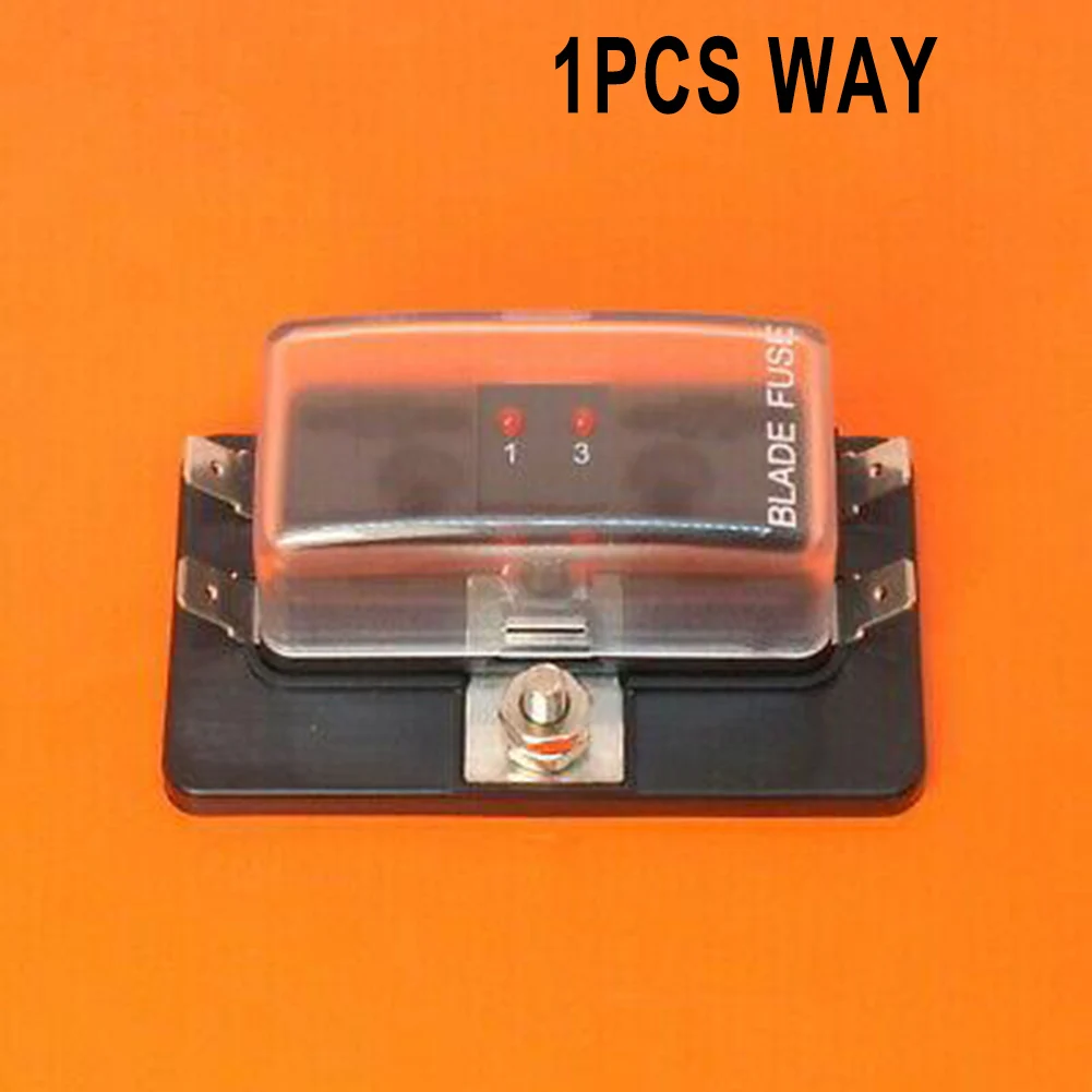 

4 Way Circuits Fuse Block Blade Holder With LED Warning Indicator Protection Cover 12V 24V For Car Automotive Boat Marine Trunk