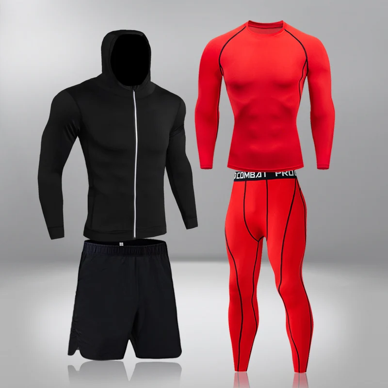 

Male Sportswear Jogging Running Clothes Man Compression Sports Suit Quick Drying Perspiration Fitness Training MMA Kit Rashguard