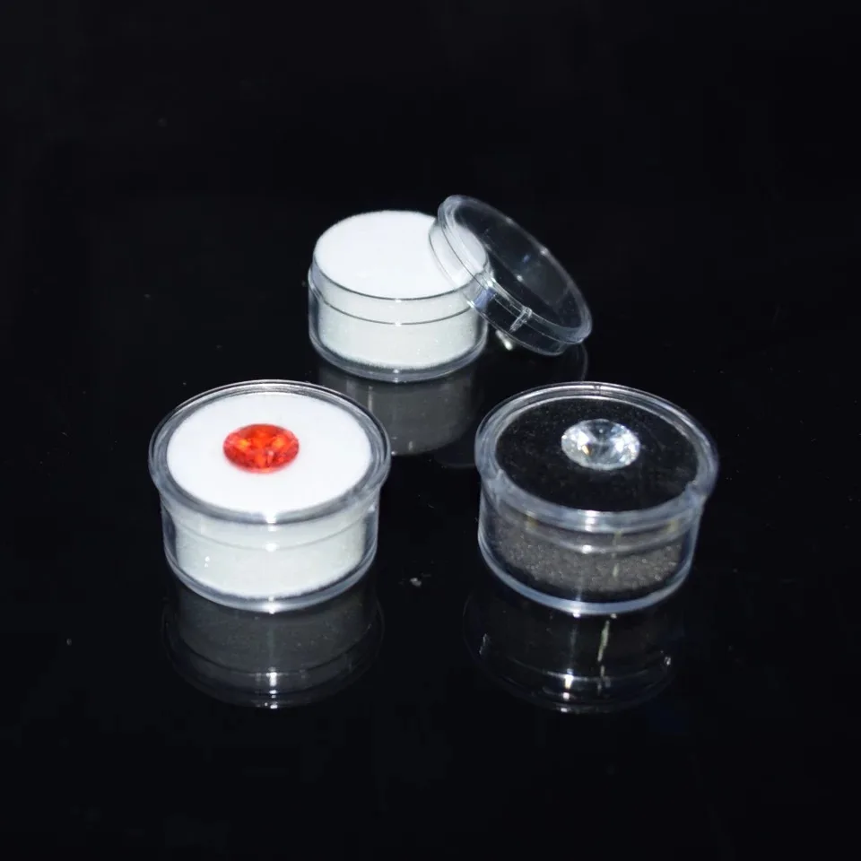 

Wholesale Clear Round Diamond Box Plastic Beads Jewelry Case Gem Storage Box Gemstone Jewelry Packaging Organizer Box 50Pcs/lot