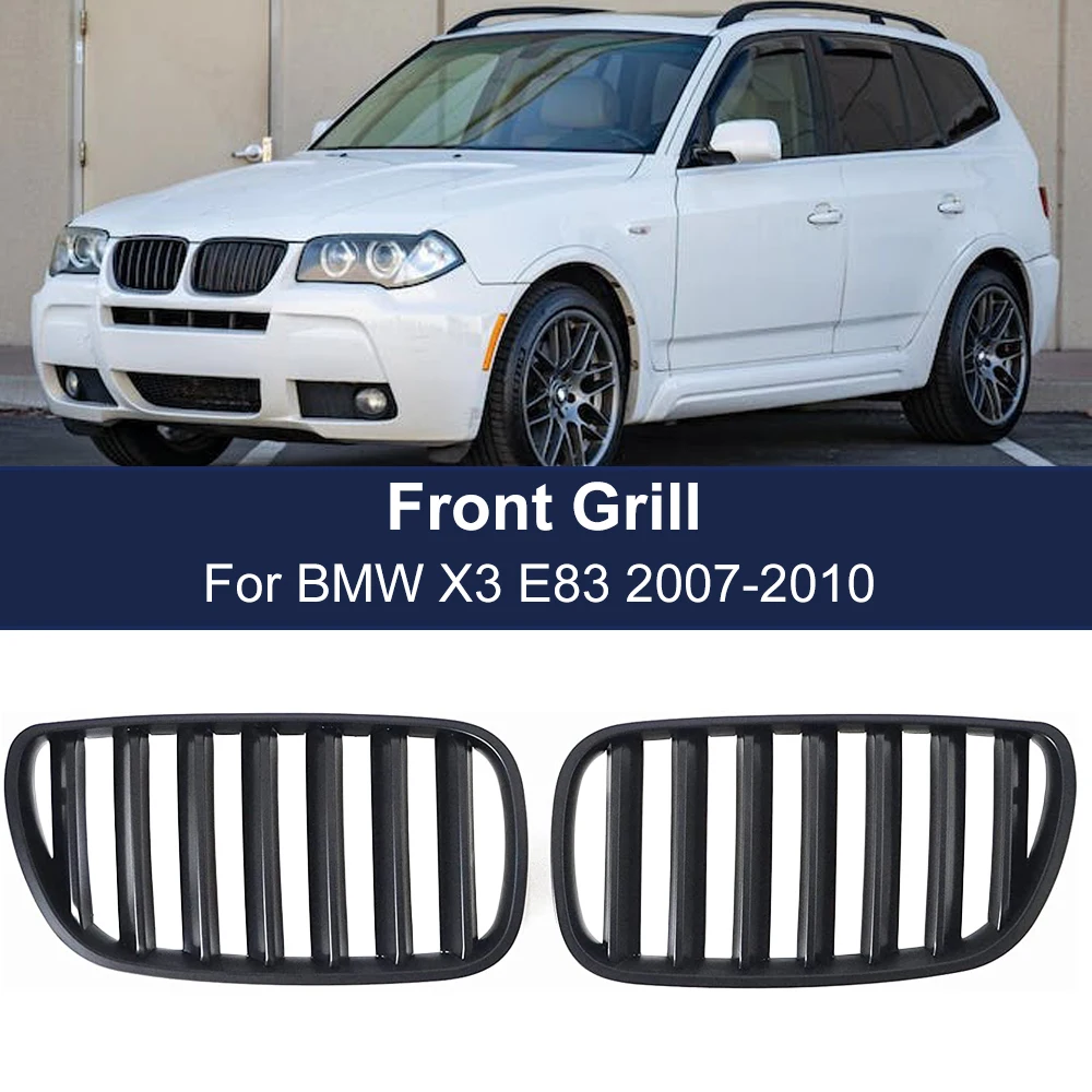 

Car Front Right Gloss Black Grille Hood Grill For BMW X3 E83 2007 2008 2009 2010 51133414904 Sport Replacement Central Grills