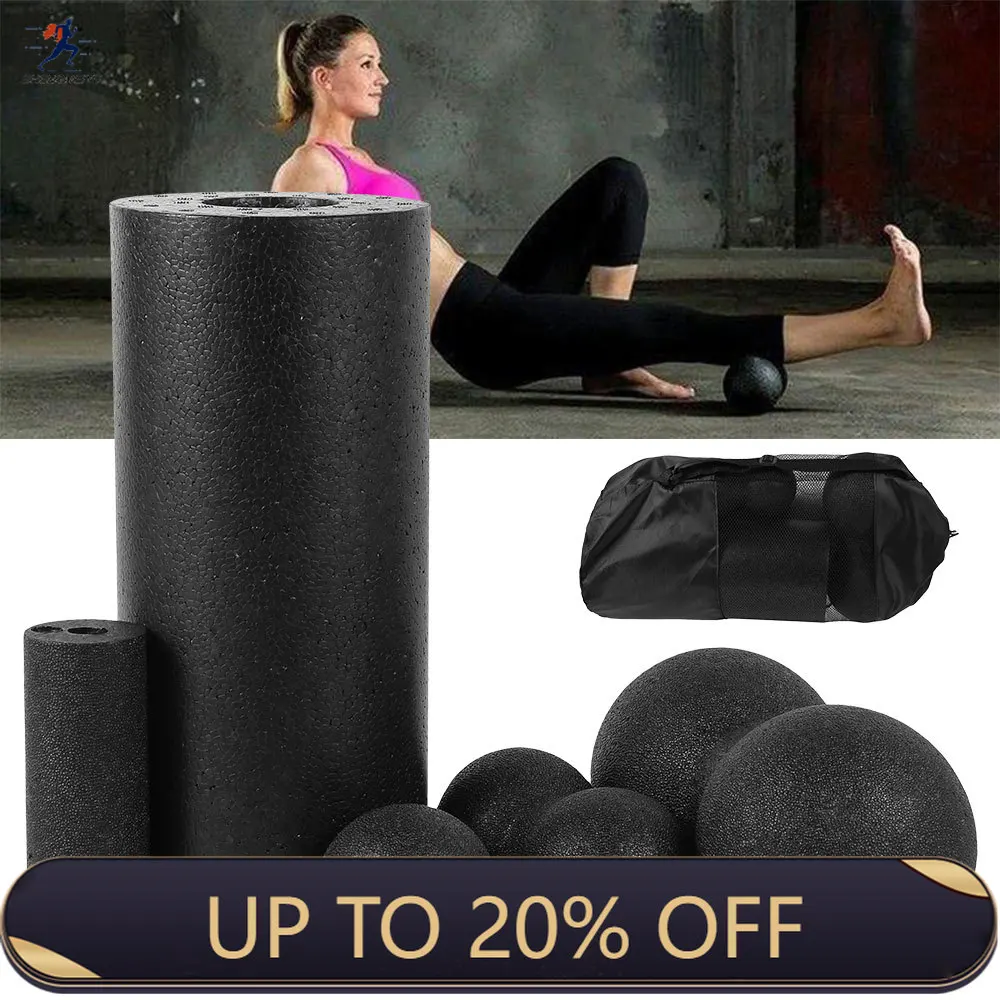 

3/5pcs Yoga Massage Roller&Fitness Ball Foam Roller Set for Back Pain Self-Myofascial Treatment Pilates Muscle Release Exercises