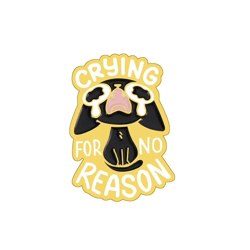 

Crying For No Reason Enamel Pins Crying Cat Metal Brooch Lapel Badge Funny Animal Jewelry for Kids Children