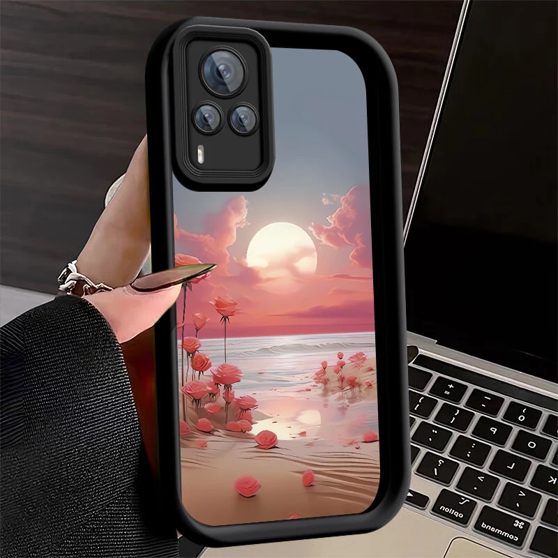 Мягкий чехол с изображением цветов морской Луны ландшафта для VIVO Y75s Y72t Y10 Y77e t1 Y55s