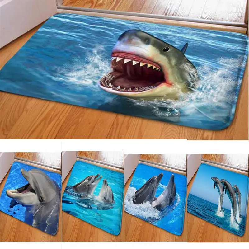 

Home Funny Shark Floor Mat Bedroom Corridor Carpet Non-slip Soft Door Mat Carpet In The Hallway Kitchen Rug Mat In The Bathroom