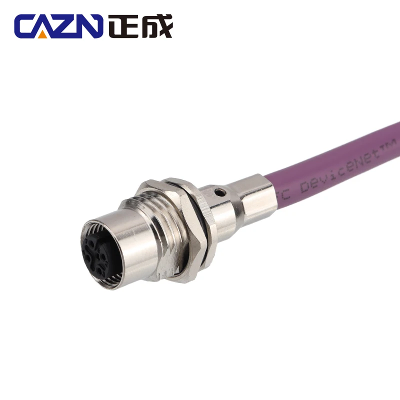 Разъем Ethernet M12 5pin A-код штекер и гнездо для задней панели с фиолетовой оболочкой