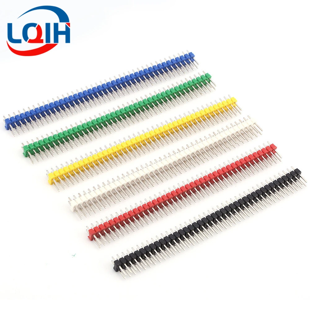 

5PCS 2*40 Pin Breakable Pin Header 2.54mm Double Row Male Header Connector Kit PCB Pin Strip for Arduino