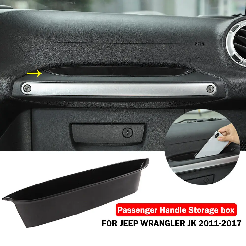 

Автомобильный Органайзер, ручка для хранения, лоток для хранения + нескользящий коврик для Jeep Wrangler JK, пассажир 11-17, интерьер автомобиля