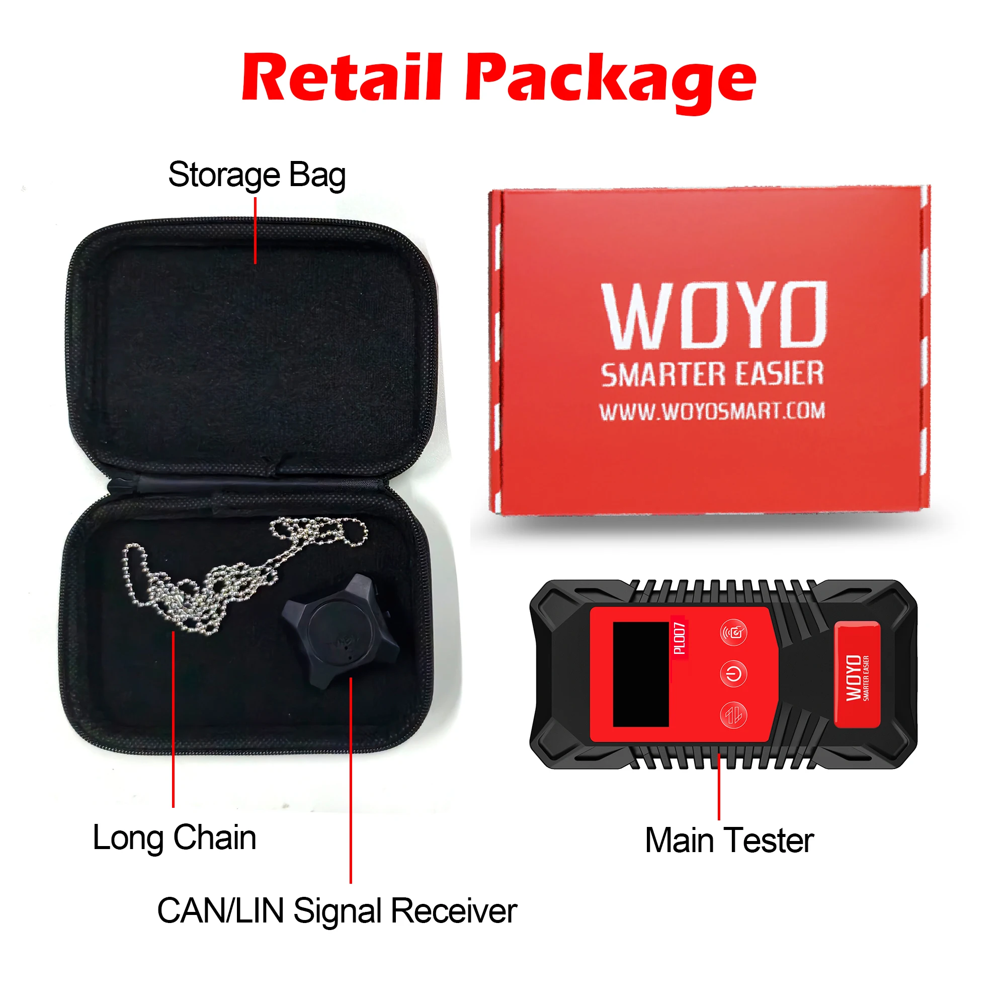 

WOYO PL007 PRO 3.0 Тестер CAN BUS с беспроводным приемником сигналов Анализатор LIN BUS Детектор ШИМ-сигнала для автомобильных диагностических инструментов