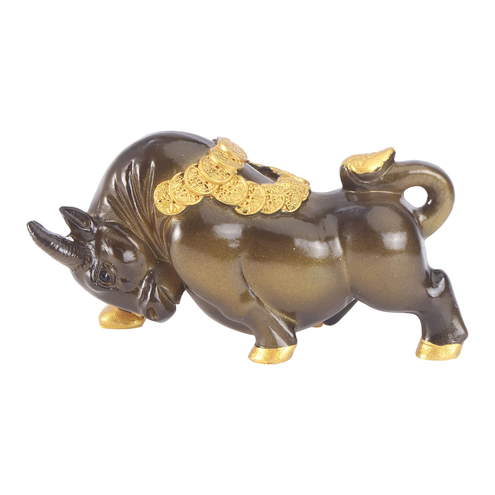 

Bull Figurine Fortune Bull Statue Ceramic Chinese Zodiac Desktop Cattle Decor Home Office Decor