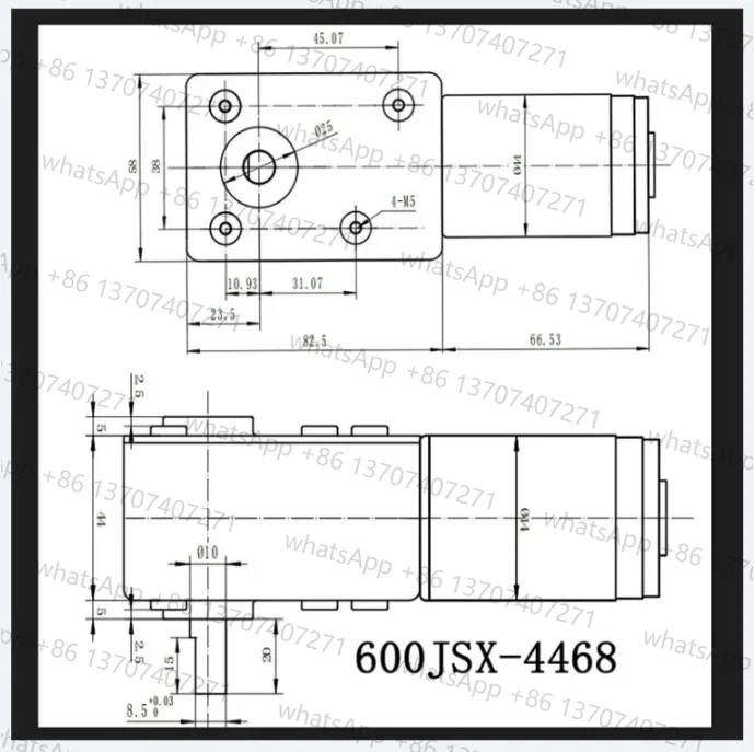 Фото 600JSX-4468 7144 Квадратный турбо-червячный редуктор, самоблокирующийся двигатель 12 В, 24 В, высокая скорость крутящего момента, 1/5/10/15/30/60/100 об/мин, одинарный вал №5
