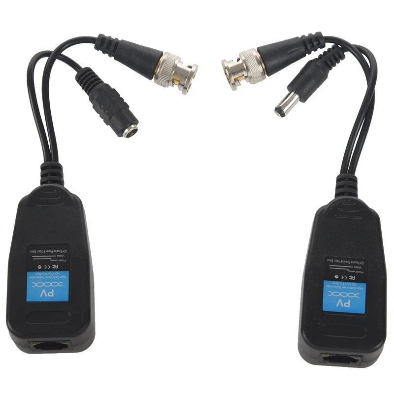 10 пар Пассивный видеотрансмиттер с разъемом питания и RJ45 CAT5 |