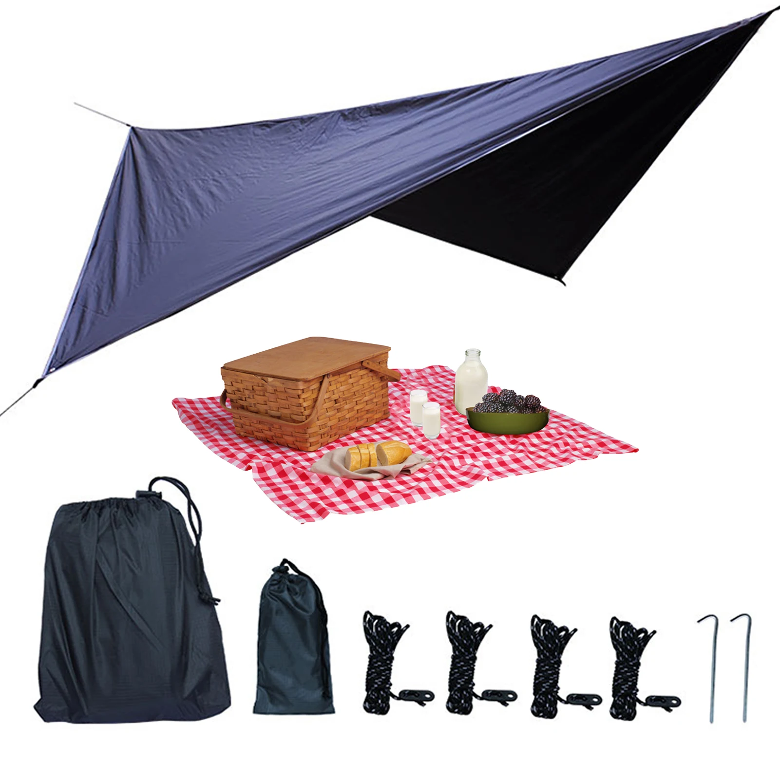 

Waterproof Tent Tarp Ultralight Sunshade Camping Hammock Multifunctional Tent Tarp For Camping Hiking And Survival Gear