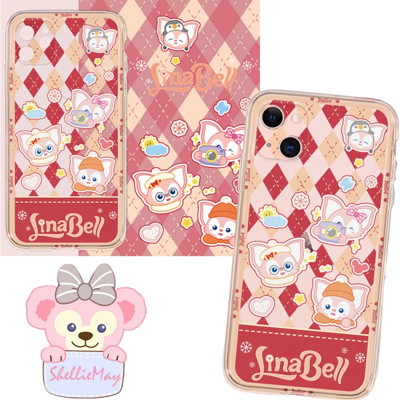 

Kawaii Linabell Duffy Transparent Soft Shell Silicone Airbag Anti-Fall Phone Case Suit Apple Iphone 13 12 11Promax Cartoon Shell