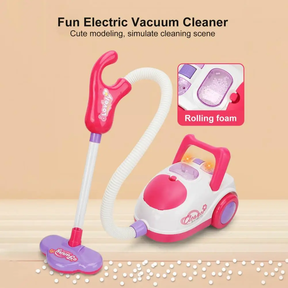 

Premium Kids Pretend Cleaning Tool with Light and Foam Play House Toy Convenient to Store Role Playing