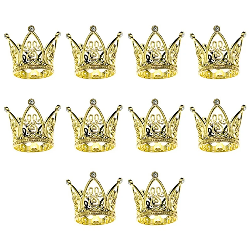

10Pcs Mini Crown Princess Topper Crystal Children Hair Ornaments For Wedding Birthday Party Cake Decorating Tools
