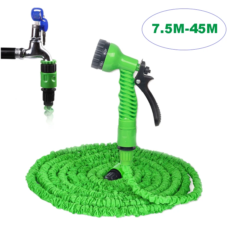 Flexible Expanding Garden Hose Watering Expandable Water Hose with Spray Nozzle Outdoor Car Wash Garden Water Gun Reel Reel