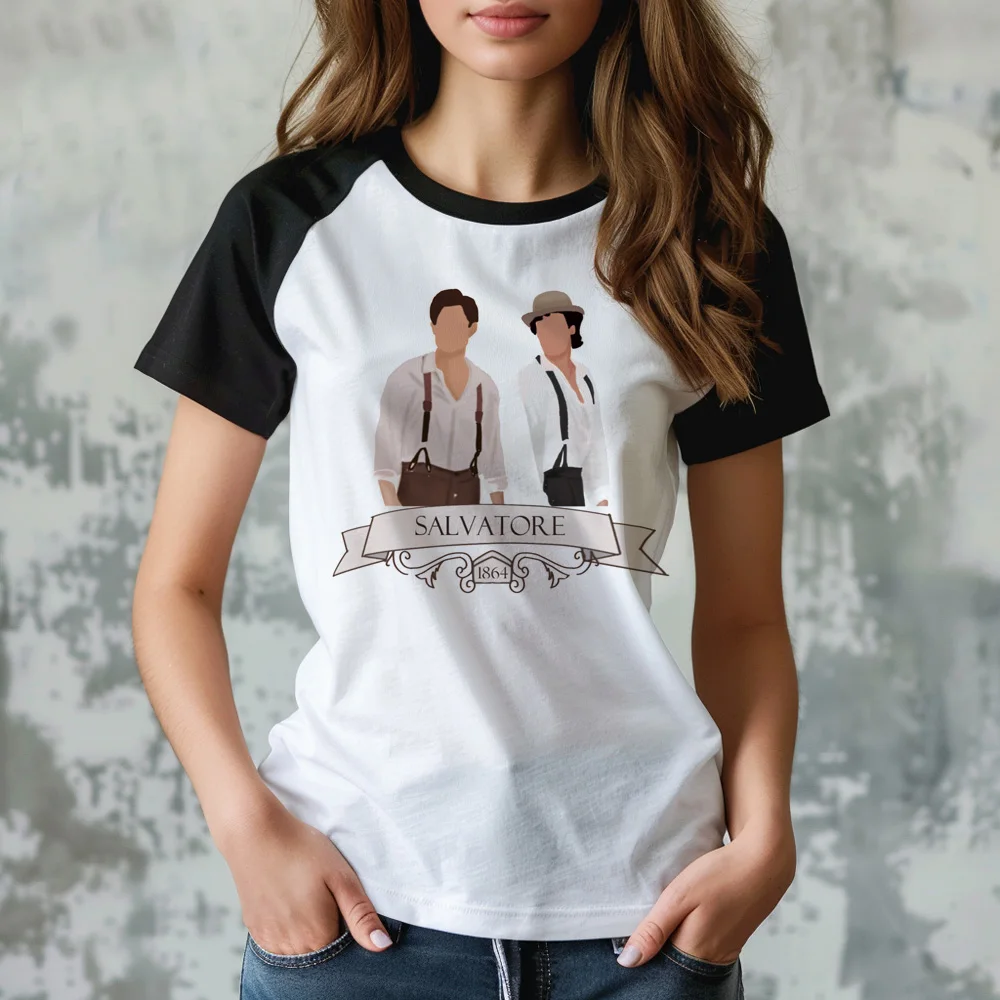 Футболка с изображением дневников вампира женский летний топ графическим