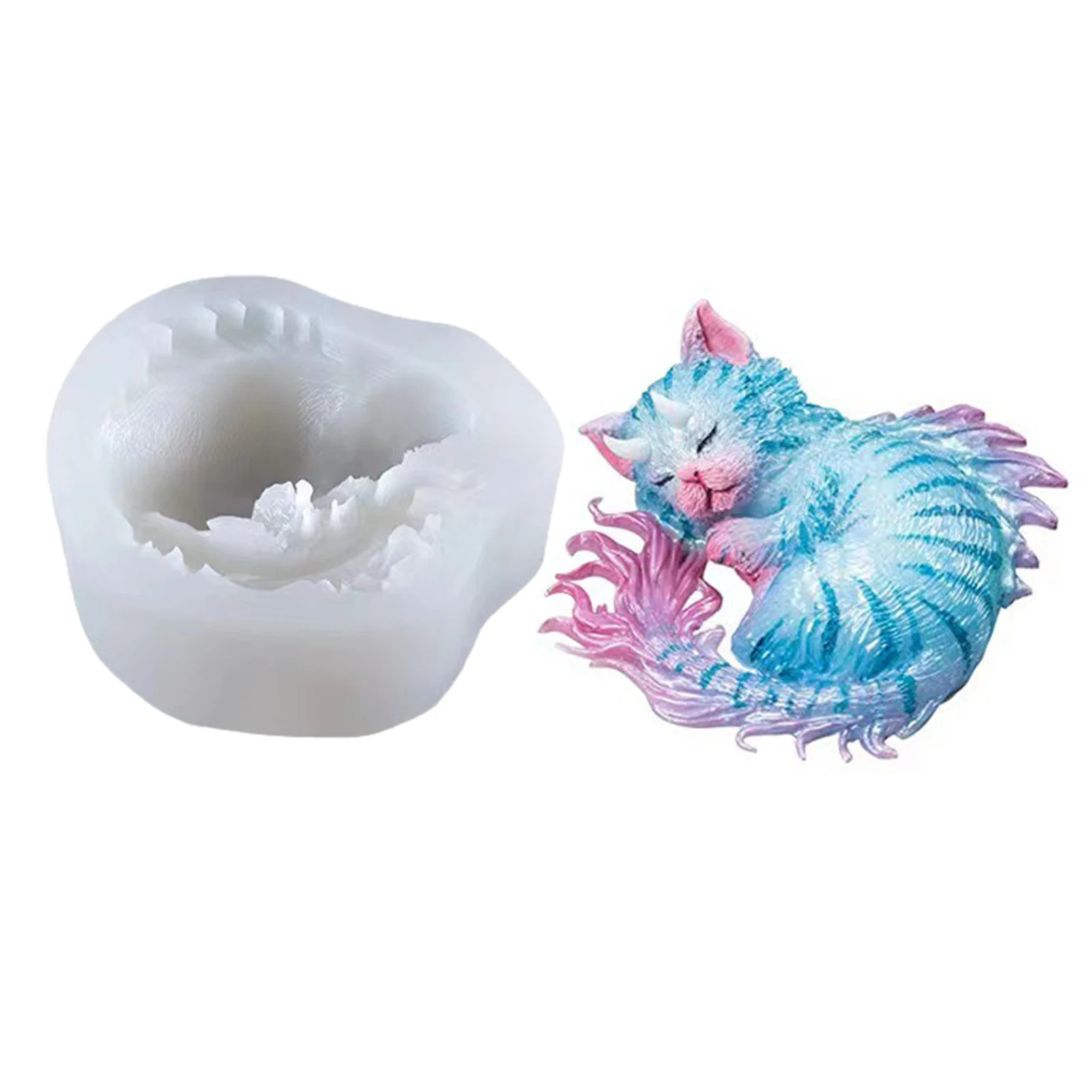 

Форма в виде спящего кота, форма в виде спящего кота, силиконовая форма в виде дьявола, штукатурка ручной работы, форма из смолы, декоративна...