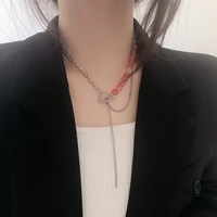 layered chain necklace for women girls emo punk goth chains necklaces egirl y2k chunky choker necklaces strand necklace for gift