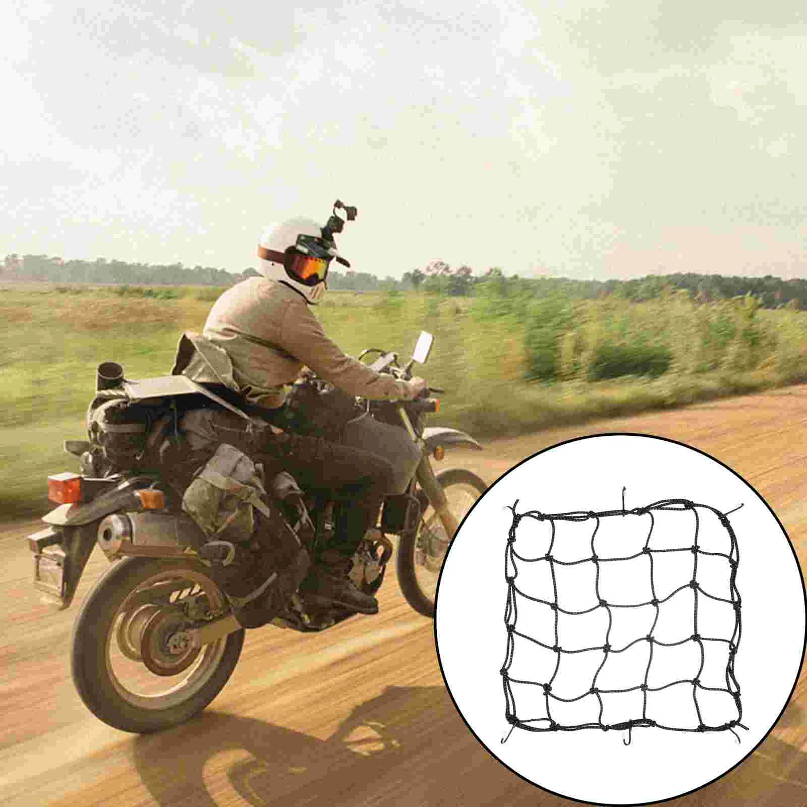 

Fuel Tank Net Motorcycle Mesh Car Cargo Bungee Cord Rear Bike Organizer Adjustable