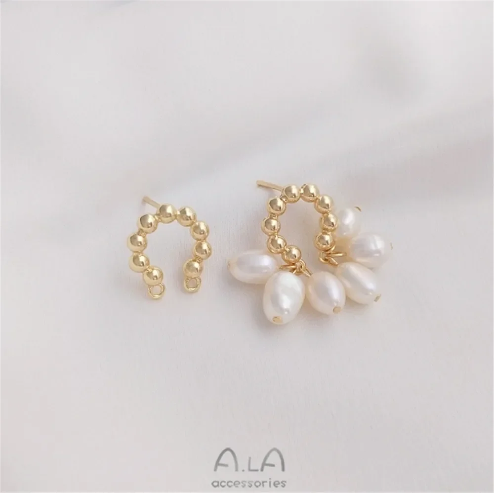 Серьги из серебра 925 пробы с круглыми бусинами C двойные висячие геометрические