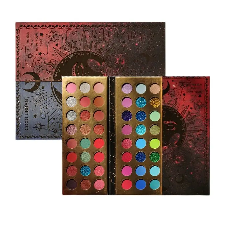 

96 цветов Тени для век компактные палитры теплые светящиеся наборы Палетка для макияжа перламутровые матовые цвета макияж Водонепроницаемы...