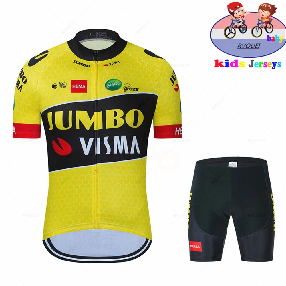 JUMBO VISMA Kids Cycling Jersey Set Shorts Summer Balance Breathable Quick Dry Children Cycling Clothing Boys Girls Bicycle Wear images - 6