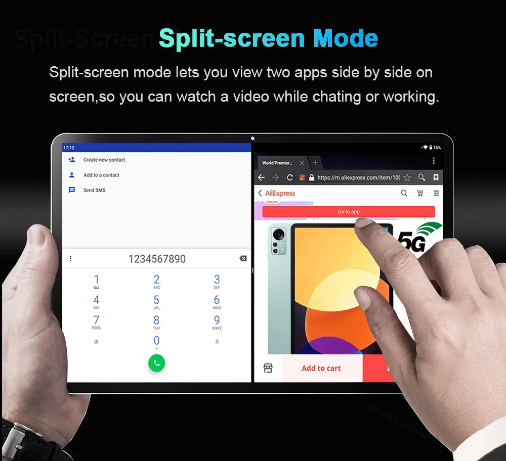 2025 Новый планшет 4G LTE Global Version 10 1 дюйма Android 12.0 Планшетный ПК 12 ГБ ОЗУ 512 ПЗУ WiFi IPS