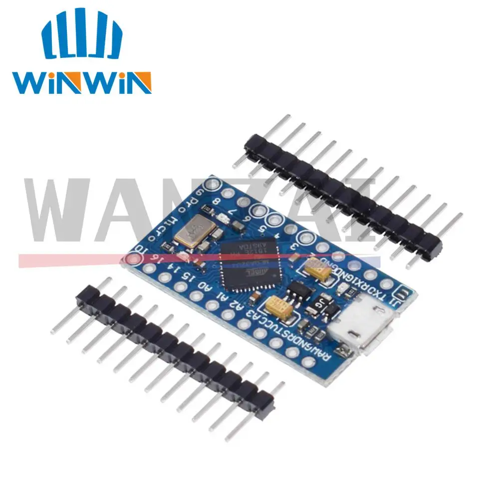 Pro Micro ATmega32U4 5V/16 МГц модуль с 2 ряда штыревой разъём | Электронные компоненты и