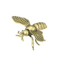 1pcs solid brass insect honey bee figurines miniatures tea pet funny crafts collection desktop small ornaments home decoration