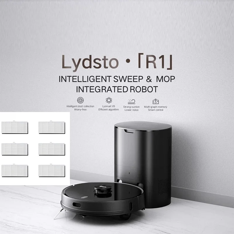 

6Pcs Replacement For Xiaomi Lydsto R1 Robotic Vacuum Cleaner High Quality Filter Spare Parts Hepa Filter Accessories