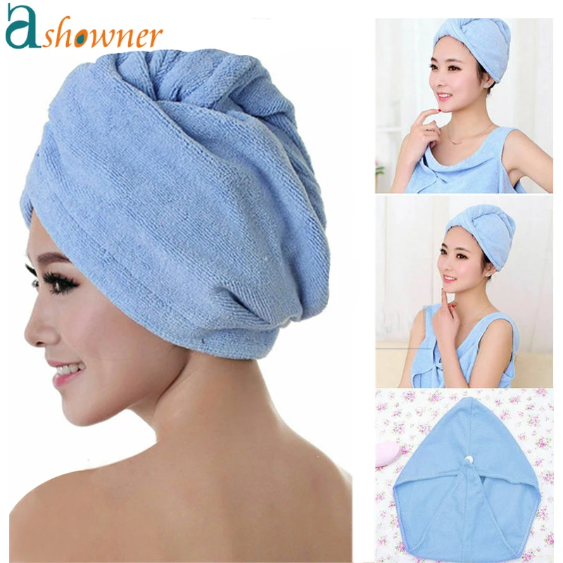 Drying Hair Towel Dry Hair Cap Microfiber Hair Drying Wrap Strong Water Absorbent Triangle Shower Hat Wiping Hair Towel Tool