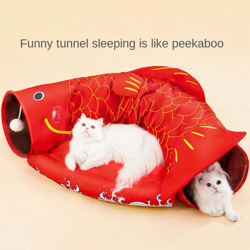 

Новый туннель для кошек, подвижная доска для кошек, складной канал, полузакрытое гнездо для кошек