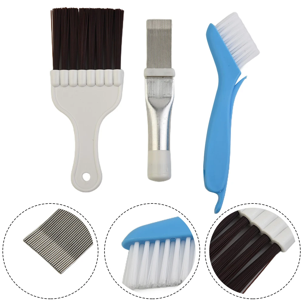 3Pcs Air Conditioner Cleaning Brush Condenser Radiator Fin Straighten Comb Cleaning Brush Household Cleaning Tools