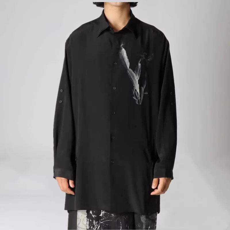 Рубашка Yohji Yamamoto мужская с принтом растений