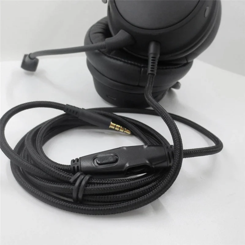 

For -HyperX Cloud Alpha/-HyperX Cloud Core Flight Headphone Cable with Volume Control Sound Control Headphone Cable