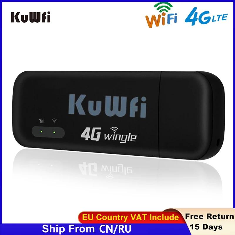

KuWFi 4G WiFi Modem Dongle Unlocked 150M USB Router Cat4 Wireless LTE Car Wi-Fi Hotspot Mobile Network Adapter Broadband
